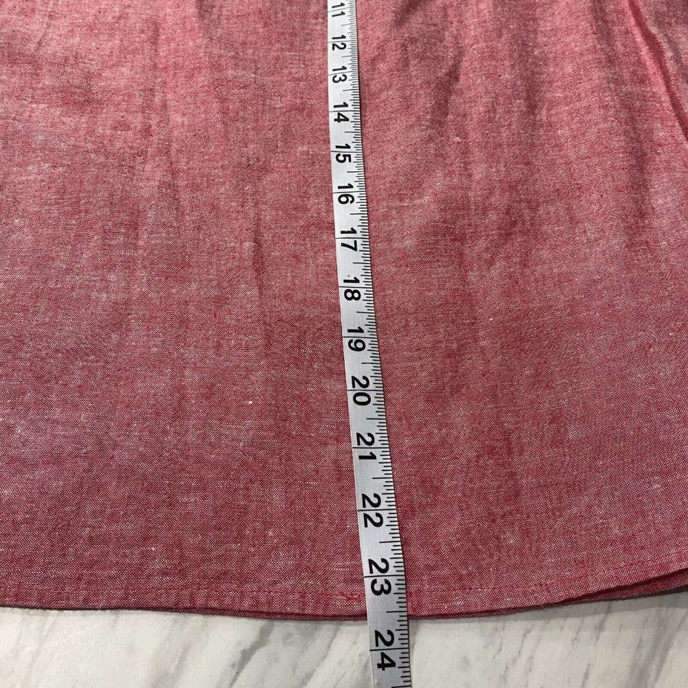 Linea Donna Linen Blend Sleeveless Knot Neckline Pink Pleated Blouse Top Size L - Picture 7 of 10